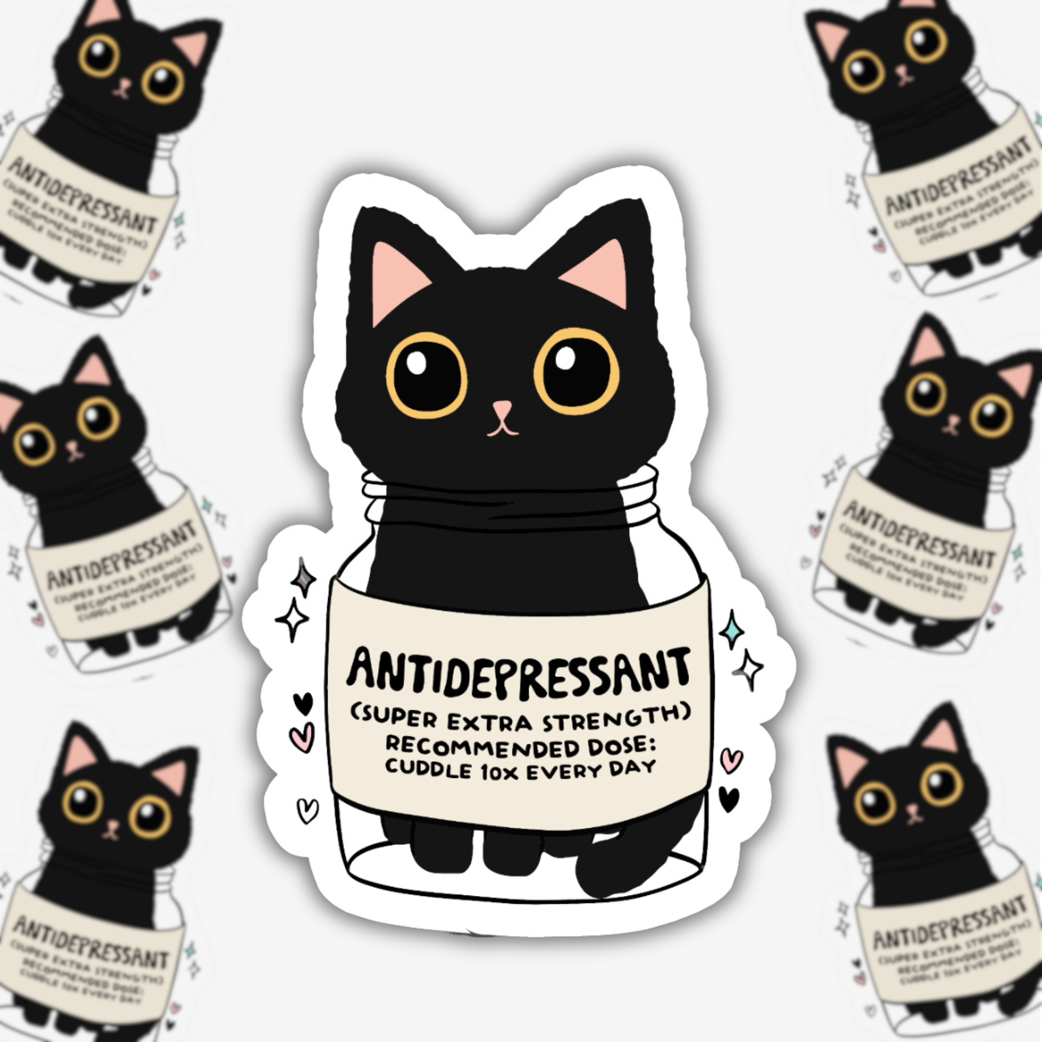 Cat Antidepressant Sticker
