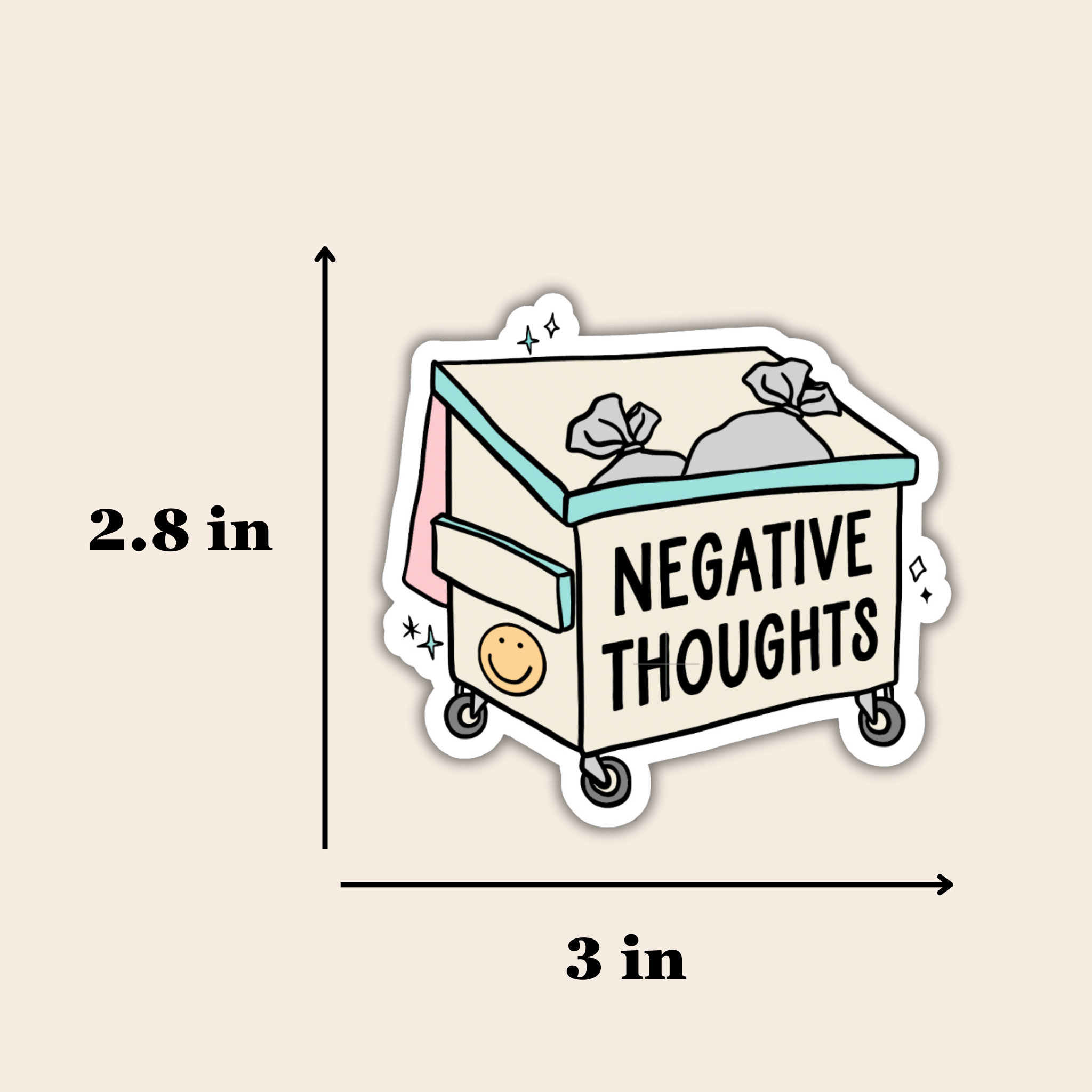 Negative Thoughts Dumpster Sticker